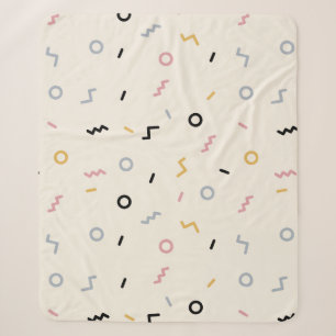 Retro Squiggle Patroon Sherpa Deken