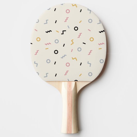 Retro Squiggle Patroon Tafeltennisbatje (Voorkant)
