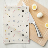 Retro Squiggle Patroon Theedoek (Quarter Fold)