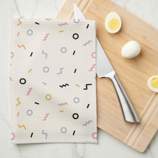 Retro Squiggle Patroon Theedoek (Quarter Fold)