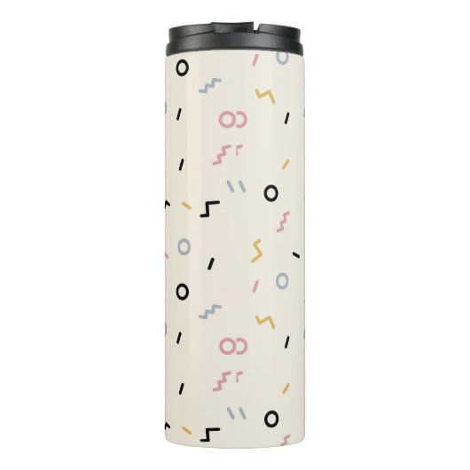 Retro Squiggle Patroon Thermosbeker (Achterkant)