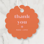 Retro Squiggle Quincañera Bedankjes Labels (Achterkant)