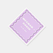 Retro Squiggle Wavy Curve Paars Weddenschap Servet (Hoek)