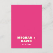 Retro Squiggle Wavy Curve Pink Oranje Weddenschap Informatiekaartje (Achterkant)