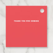 Retro Squiggle Wavy Curve Pink Red Weddenschap Bedankjes Labels (Achterkant)