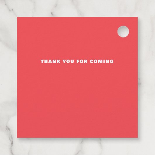 Retro Squiggle Wavy Curve Pink Red Weddenschap Bedankjes Labels (Achterkant)