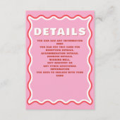 Retro Squiggle Wavy Curve Red Oranje Weddenschap Informatiekaartje (Voorkant)