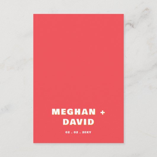 Retro Squiggle Wavy Curve Red Oranje Weddenschap Informatiekaartje (Achterkant)