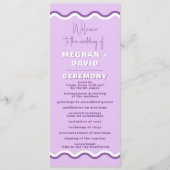 Retro Squiggle Wavy Paars Wedding Programmakaart (Voorkant)
