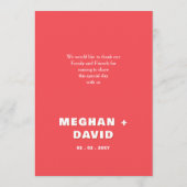 Retro Squiggle Wavy Pink Red Weduwmenu Menu (Achterkant)