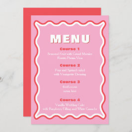 Retro Squiggle Wavy Pink Red Weduwmenu Menu