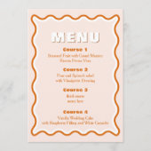 Retro Squiggle Wavy Terracotta Wedding Menu (Voorkant)