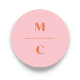 Retro Squiggle Weddenschap Monogram Ronde Sticker