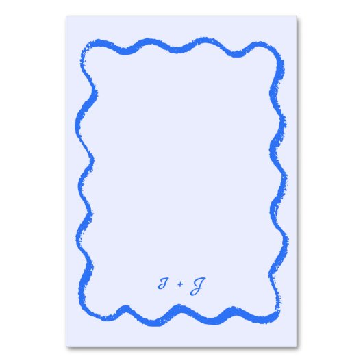 Retro Squiggle Whimsical Kobalt Blauwe Bruiloft Kaart (Achterkant)