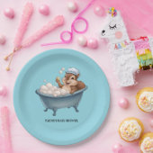 Retro Squirrel Baby Shower Papieren Bordje (Feest)