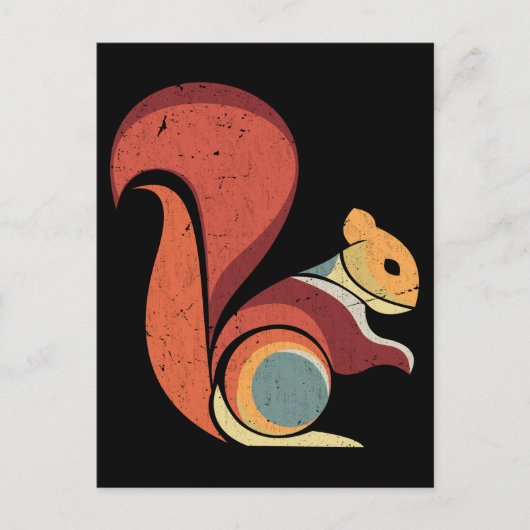 Retro Squirrel Mannen Vrouwen Rodent Animal Briefkaart (Voorkant)