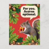 Retro Squirrel with gift parcel greeting Briefkaart (Voorkant)