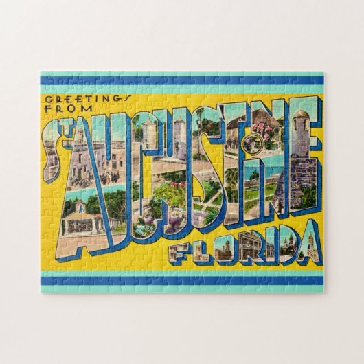 Retro St Augustine FL 11x14 Legpuzzel (Horizontaal)