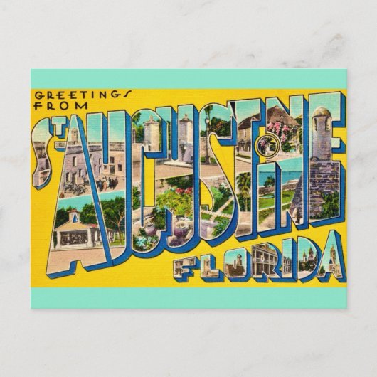 Retro St Augustine Florida Briefkaart (Voorkant)