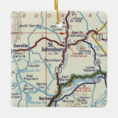 Retro St. Johnsbury Vermont Keramisch Ornament (Voorkant)