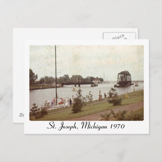 Retro St. Joseph Michigan Afbeelding Briefkaart (Voorkant / Achterkant)