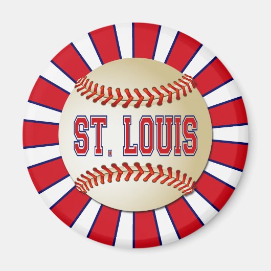 RETRO ST LOUIS BASEBALL MAGNEET (Voorkant)