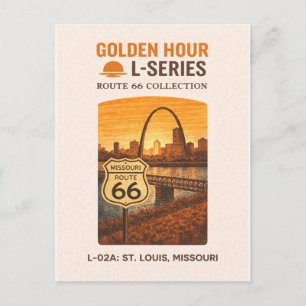 Retro St Louis Missouri Route 66 Landmark Kunst Feestdagenkaart