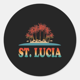 Retro St Lucia Shirt Saint Lucia Shirt Caribbean S Ronde Sticker