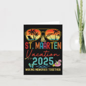 Retro St. Maarten Vakantie 2025 Herinneringen Matc Kaart (Voorkant)