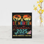 Retro St. Maarten Vakantie 2025 Herinneringen Matc Kaart (Gele Bloem)
