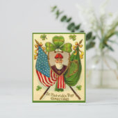 Retro St. Patrick Amerikaanse Vlag St. Patrick's D Briefkaart (Staand voorkant)