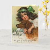 Retro St. Patrick Wenskaart van de Dag Kaart (Gele Bloem)