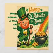 Retro St. Patrick's Day Card Feestdagenkaart (Voorkant / Achterkant)