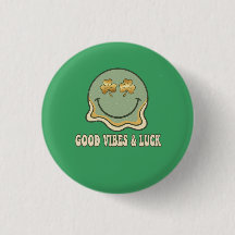 Retro St. Patrick's Day Goede Vibes & Geluk Smiley