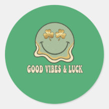 Retro St. Patrick's Day Goede Vibes & Geluk Smiley