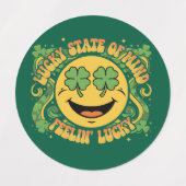 Retro St. Patrick's Day Lachend Gezicht Lucky Stat Labels (Design 2)
