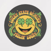 Retro St. Patrick's Day Lachend Gezicht Lucky Stat Labels (Design 1)