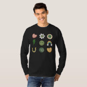 Retro St Patricks Day Lucky Vibes Shamrock For Men T-shirt (Voorkant volledig)