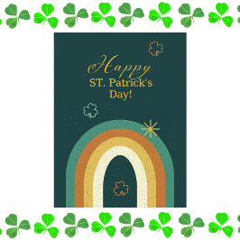 Retro St. Patrick's Day Regenboog Briefkaart