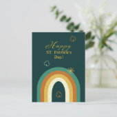 Retro St. Patrick's Day Regenboog Briefkaart (Staand voorkant)