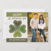 Retro St Patrick's Day Shamrock Irish Celtic Photo Feestdagenkaart (Voorkant)