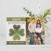 Retro St Patrick's Day Shamrock Irish Celtic Photo Feestdagenkaart (Staand voorkant)
