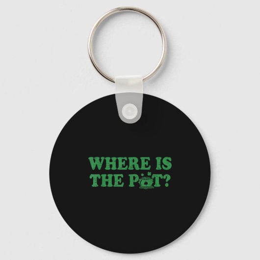 Retro St. Patrick's Day waar is de pot grappig Sleutelhanger (Voorkant)