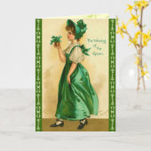 Retro St. Patrick's Day Wenskaart Kaart (Gele Bloem)