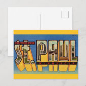 Retro St Paul Minnesota Groeten Briefkaart (Voorkant / Achterkant)