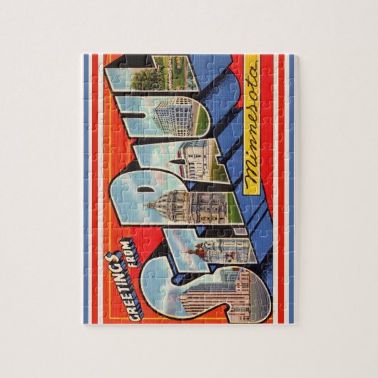 Retro St. Paul Minnesota Jigsaw Puzzel (Verticaal)