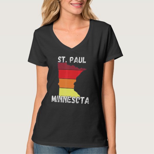 Retro St Paul MN Minnesota City Apparel T-shirt (Voorkant)