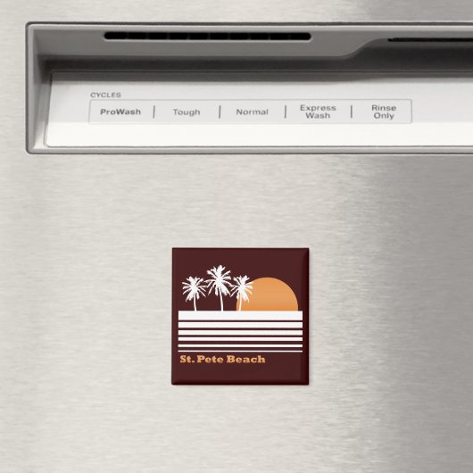 Retro St Pete strandmagneet Magneet (Insitu (Vaatwasser))