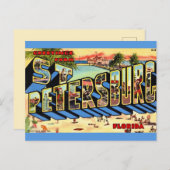 Retro St Petersburg Florida Briefkaart (Voorkant / Achterkant)