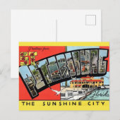 Retro St. Petersburg Florida  Briefkaart (Voorkant / Achterkant)